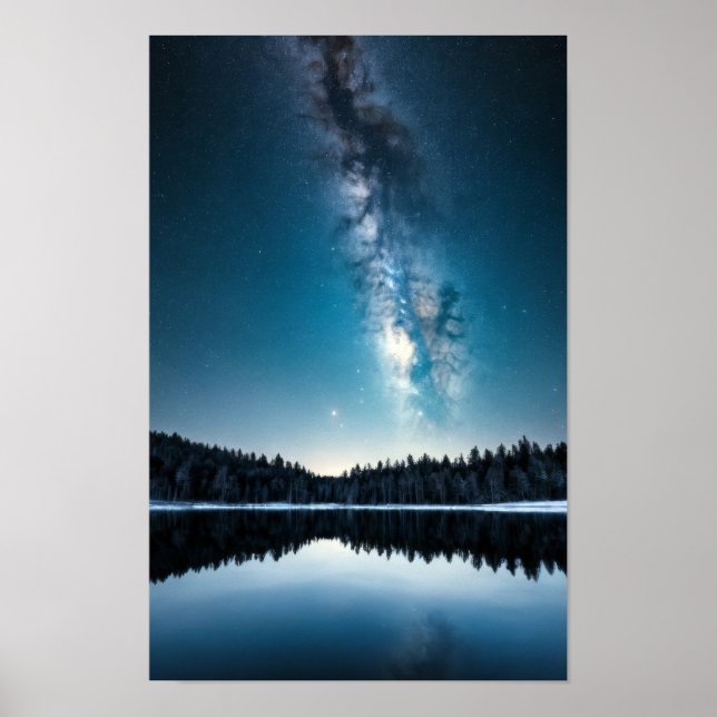 Poster Lago Natureza no Exterior Paisagem Calmo Relaxe Pa (Frente)