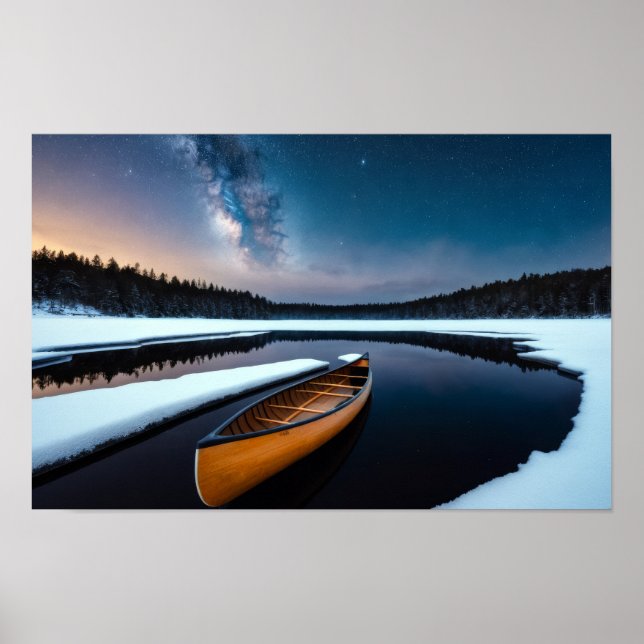 Poster Lago Natureza no Exterior Paisagem Calmo Relaxe Pa (Frente)