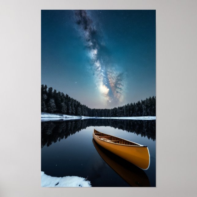 Poster Lago Natureza no Exterior Paisagem Calmo Relaxe Pa (Frente)