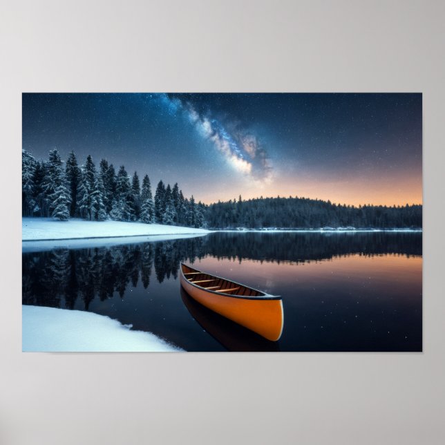 Poster Lago Natureza no Exterior Paisagem Calmo Relaxe Pa (Frente)