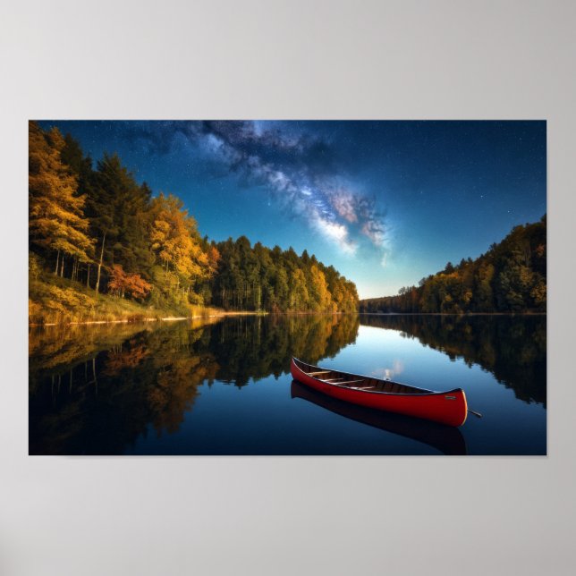 Poster Lago Natureza no Exterior Paisagem Calmo Relaxe Pa (Frente)