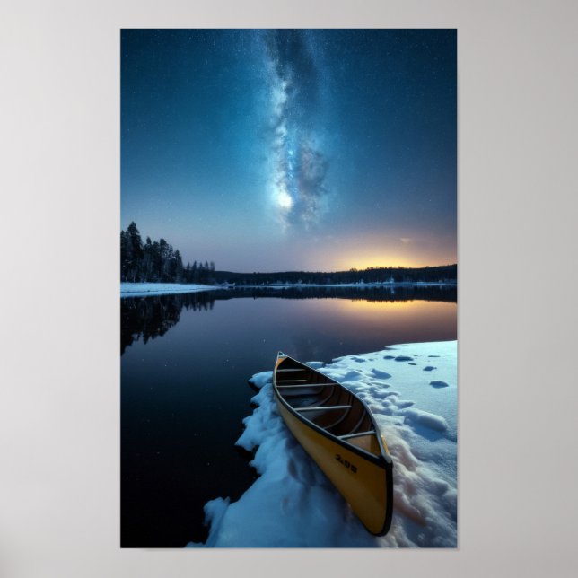 Poster Lago Natureza no Exterior Paisagem Calmo Relaxe Pa (Frente)