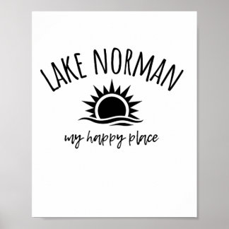Poster Lago Norman Meu Lugar Feliz Nc Embarcações Pesca A