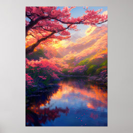 Poster Lago Oculto Embracado por Montanhas Majestosas