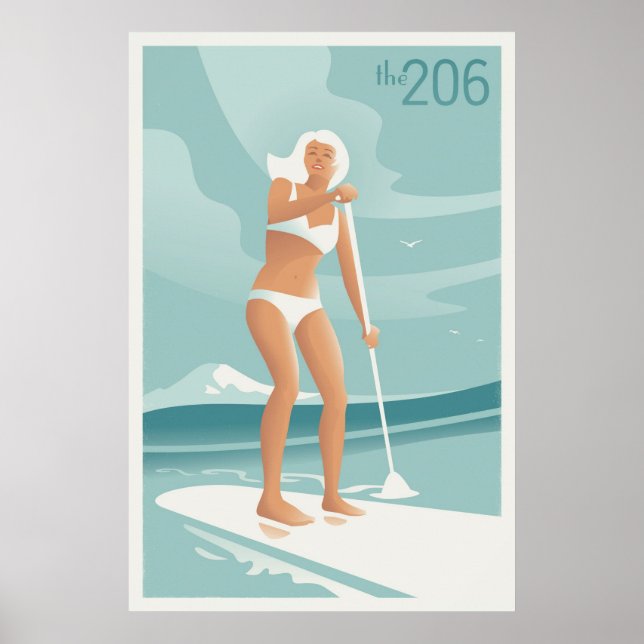 Poster Lago Paddleboard Washington (Frente)