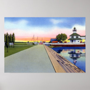 Pôster Lago Pontchartrain Lighthous new Orleans Louisiana