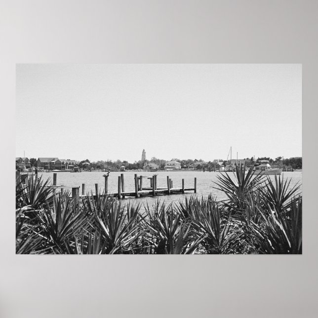 Pôster Lago prateado: Ocracoke, NC (Frente)