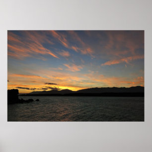 Poster Lago Pukaki Sunset