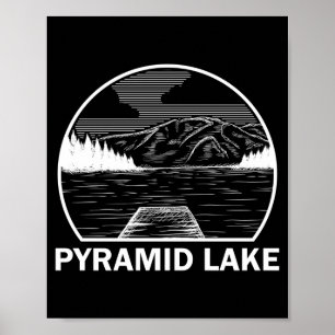 Poster Lago Pyramid nevada piada pesca acampamento verão