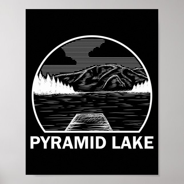 Poster Lago Pyramid nevada piada pesca acampamento verão (Frente)