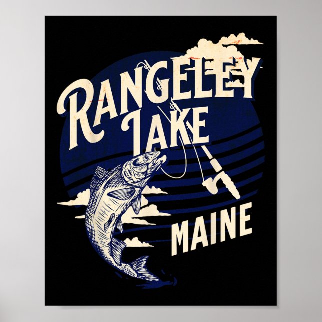 Poster Lago Rangeley Maine Fly Fishing Truta B Fisher Sou (Frente)