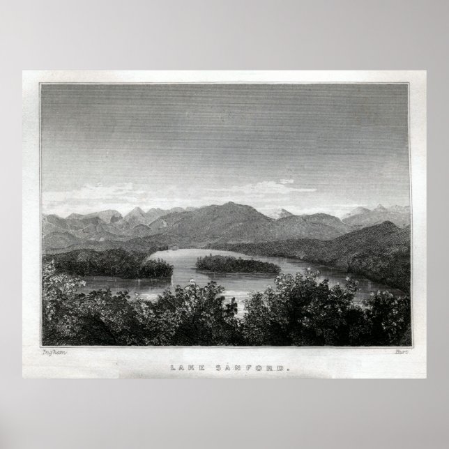 Pôster Lago Sanford Adirondacks (Frente)