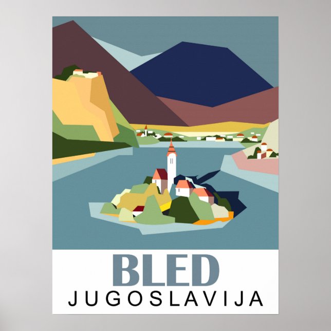 Poster Lago sangrento, Jugoslávia, Eslovênia, viagens vin (Frente)
