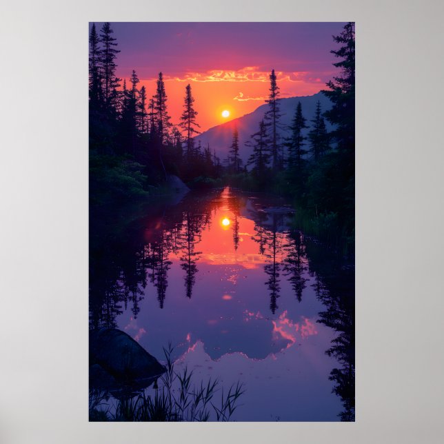 Poster Lago Serene Tranquil (Frente)
