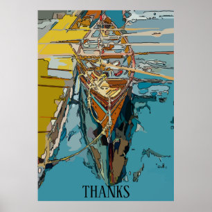 Poster Lago Skiff, abstrato, editar texto
