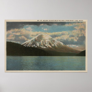 Pôster Lago spirit, WA - vista de Mt. St Helens