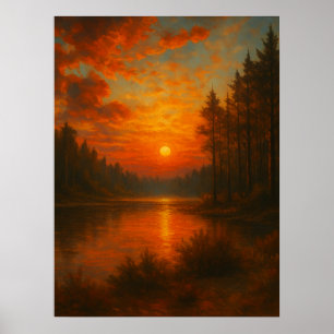 Poster Lago Sunset - Nature Wall Art