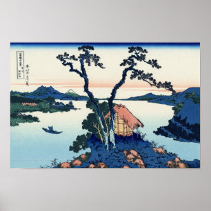 Pôster Lago Suwa na província de Shinano (por Hokusai)