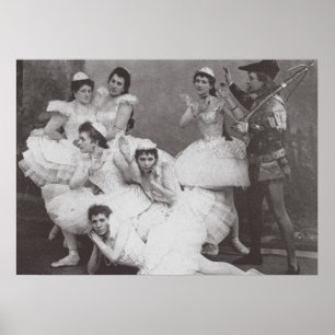 Poster Lago swan, teatro de Mariinsky, 1895 (foto de b/w)
