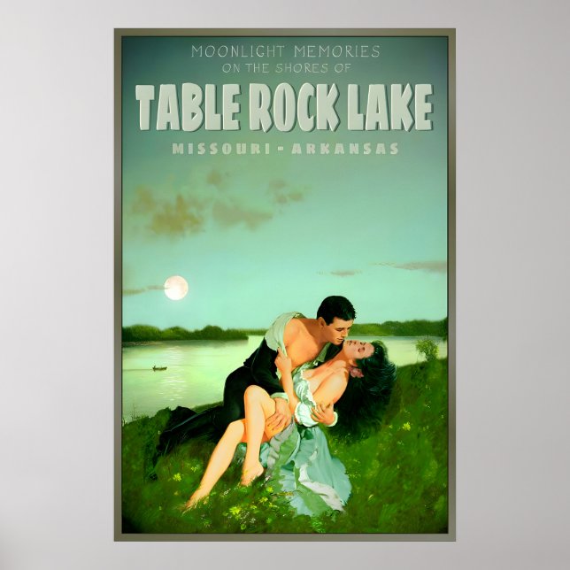 Poster Lago Table Rock Missouri Arkansas Luar de Lua (Frente)