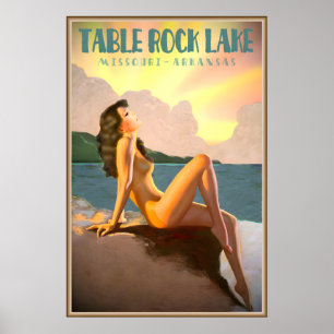 Poster Lago Table Rock Missouri Arkansas Natalie Wood
