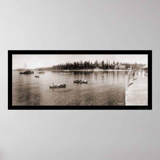 Pôster Lago Tahoe, CA Foto 1908 (Frente)