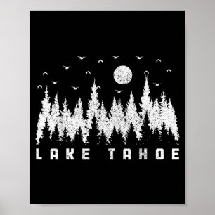 Poster Lago Tahoe Califórnia Nevada Amante da Natureza Fl