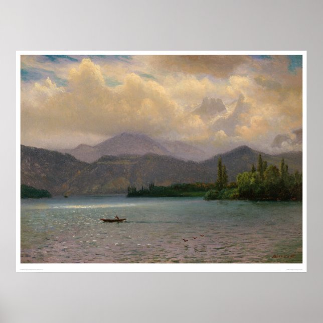 Pôster Lago Tahoe, Califórnia, por Bierstadt (0102a) (Frente)