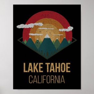 Poster Lago Tahoe California Winter Mountain Gi