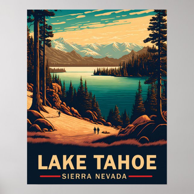 Poster Lago Tahoe Viagem (Frente)