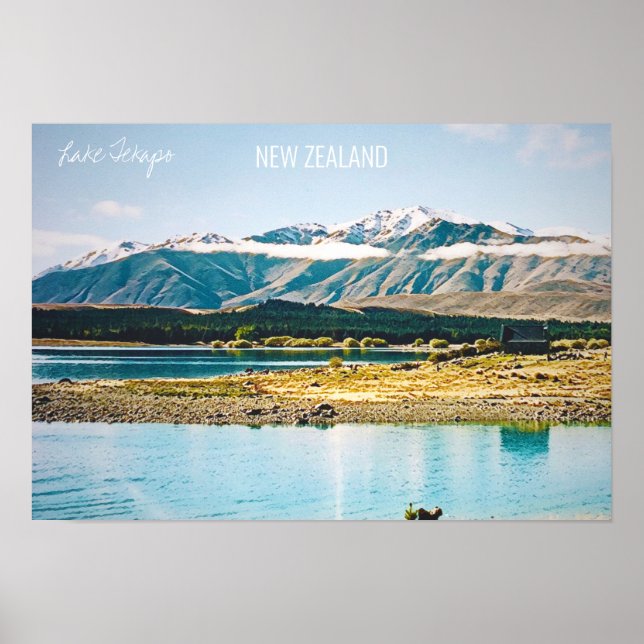 Poster Lago Tekapo - viagem da Ilha Sul da Nova Zelândia (Frente)