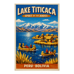 Pôster Lago Titicaca, Peru e Bolívia, numa clássica