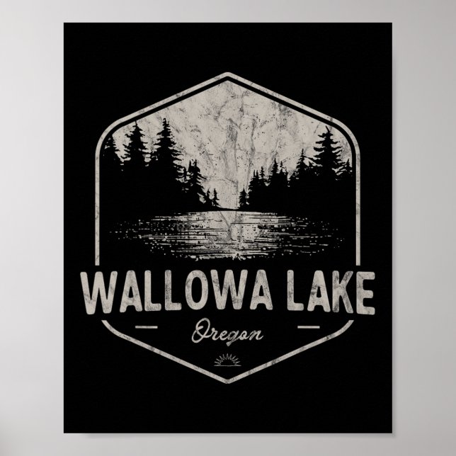 Poster Lago Wallowa Oregon Exteriores Antigo  (Frente)