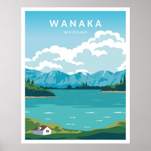 Poster Lago Wanaka Nova Zelândia
