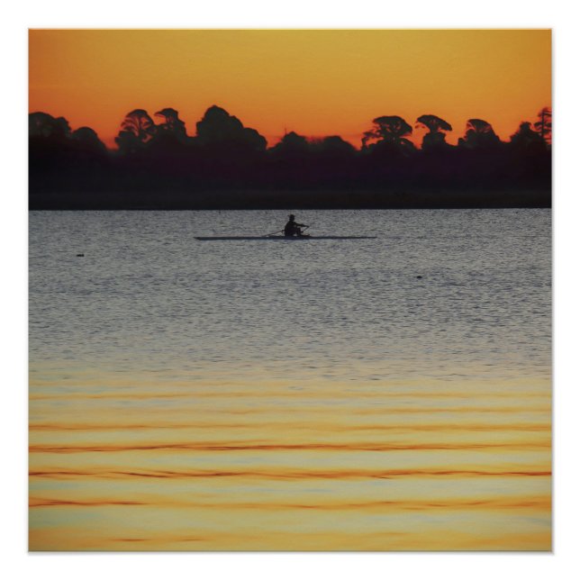 Pôster Lago Wendouree Calmo Antes do Anoitecer (Frente)