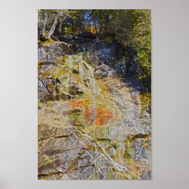 Poster Lago Willoughby Roadside Waterfall, Vermont (Frente)