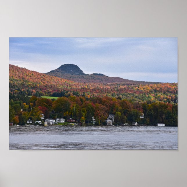 Poster Lago Willoughby, Vermont, no outono (Frente)