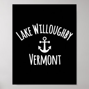Poster Lago Willoughby Vermont Vela Barco Náutico B