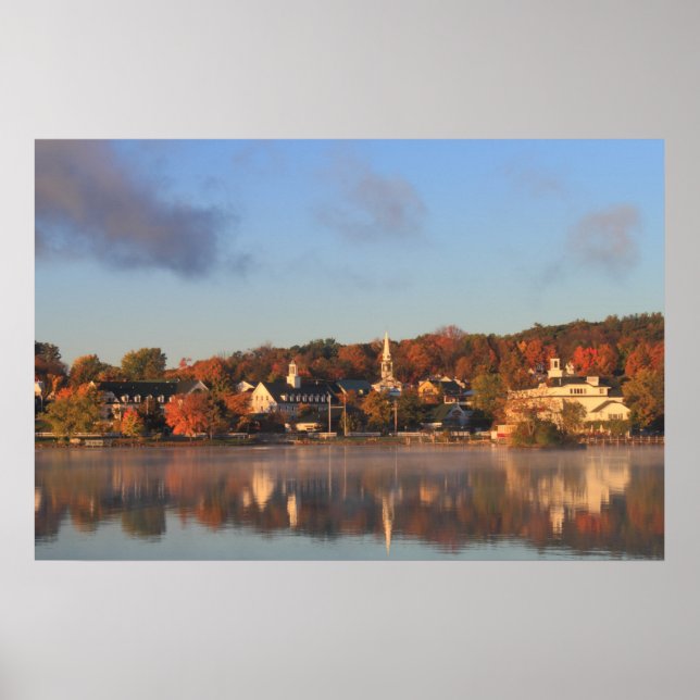 Poster Lago Winnipesaukee Meredith Autumn Morning (Frente)