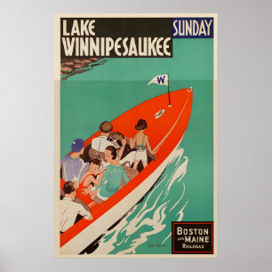 Poster Lago Winnipesaukee Nova Hampshire Estados Unidos