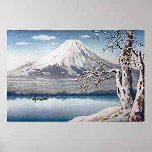 Poster Lago Yamanaka no inverno por Tsuchiya Koitsu