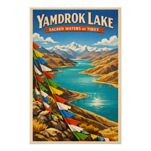 Pôster Lago Yamdrok, Tibete, China