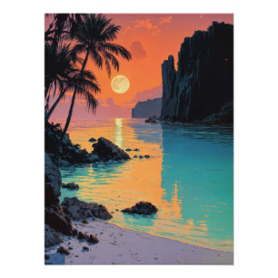 Pôster Lagoa ao Sunset