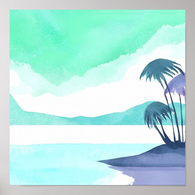 Poster Lagoa secreta Turquoise (Frente)