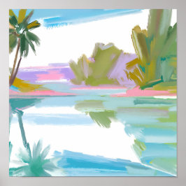 Poster Lagoa tropical aquarela