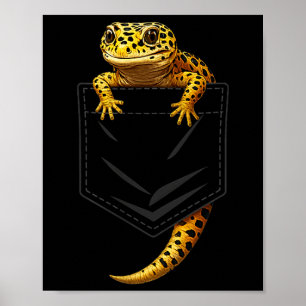 Poster Lagoarto réptil fofo lagartixa geco-leopardo bolso