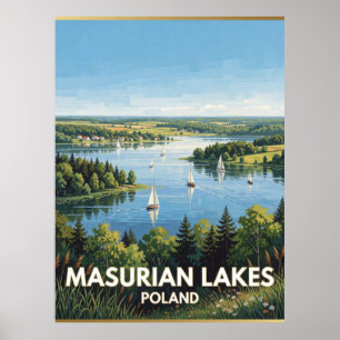 Poster Lagos da Masúria Polónia Paisagem Viagem Cênica