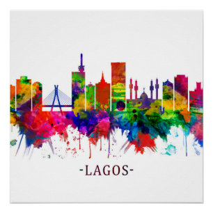 Pôster Lagos Nigéria Skyline