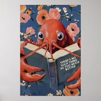 Poster Lagosta Caprichosa Lendo Livro de Receitas – Não E