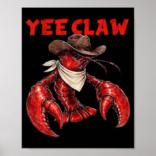 Poster Lagosta Caubói Moderno Yee Garra Lagosta Engraçado